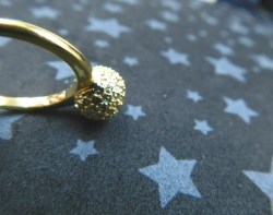 gold plate cluster ring 6 half side